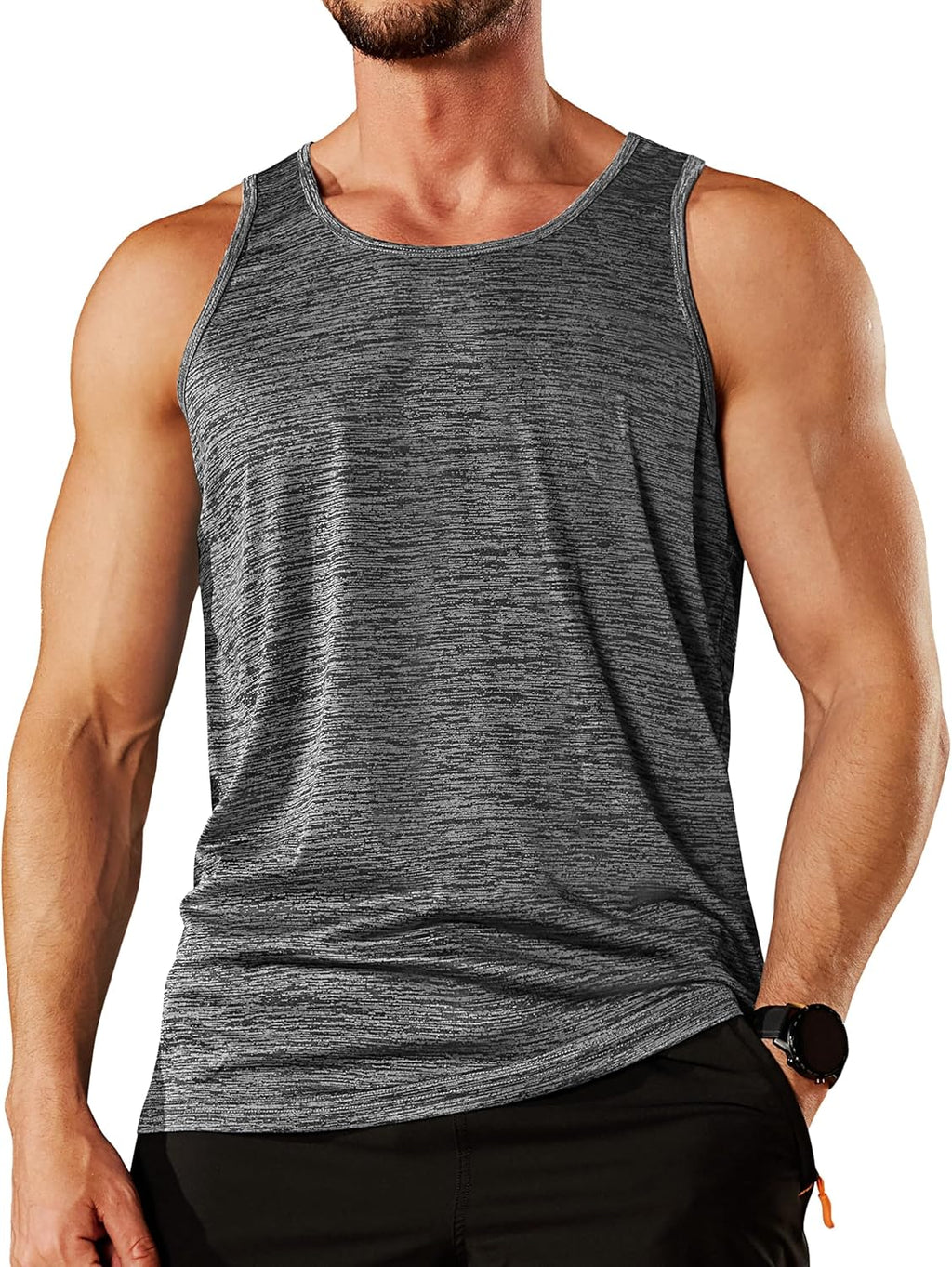 TACVASEN Men's Tank Tops Quick Dry Sleeveless Workout Muscle Shirt Athletic Bodybuilding Gym Performance Tee Shirts