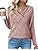Zeagoo Women Tunic Tops to wear with Leggings v Neck Long Sleeve Shirts Women's Casual Pullover Tops Womens Blouses for Women Light Purple Large