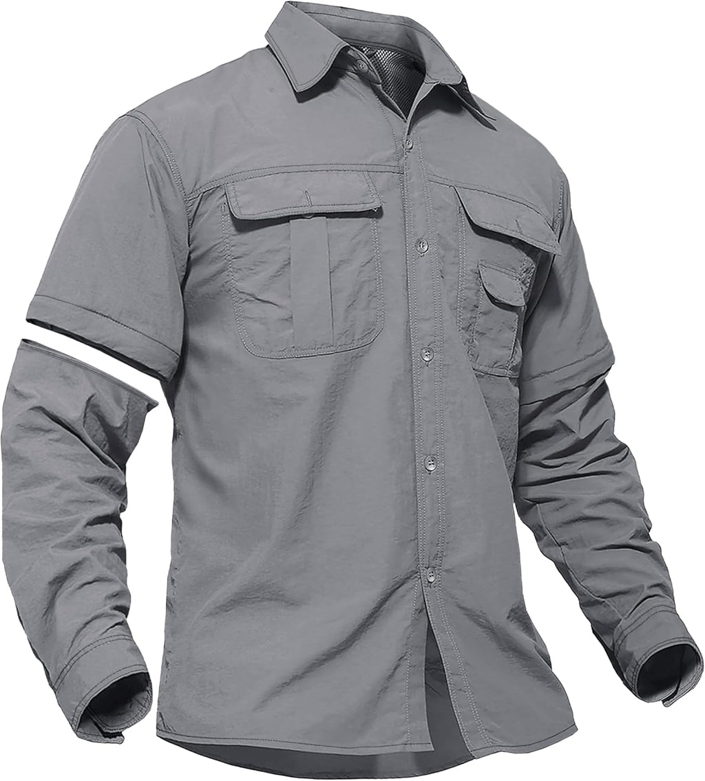 TACVASEN Mens Short Sleeve Shirts Button Up Long Sleeve Tactical Work Shirts for Men Summer Shirts Breathable
