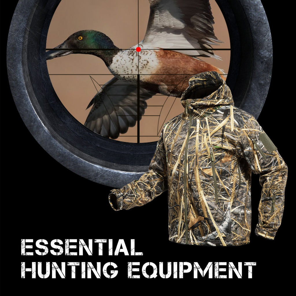 Hunting Jacket for Men Quiet Hunting Camouflage Clothing Hoodie Camo Coat