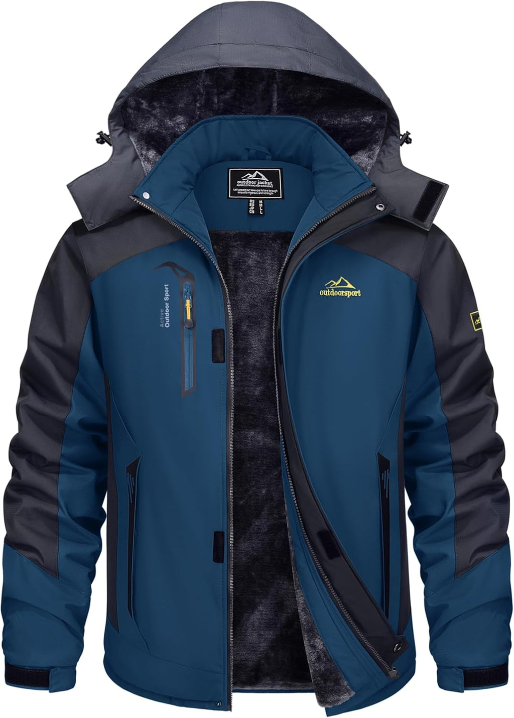 TACVASEN Men's Waterproof Fleece Liner Winter Coats Parka Mountain Windproof Warm Snow Ski Jacket With Multi-Pockets