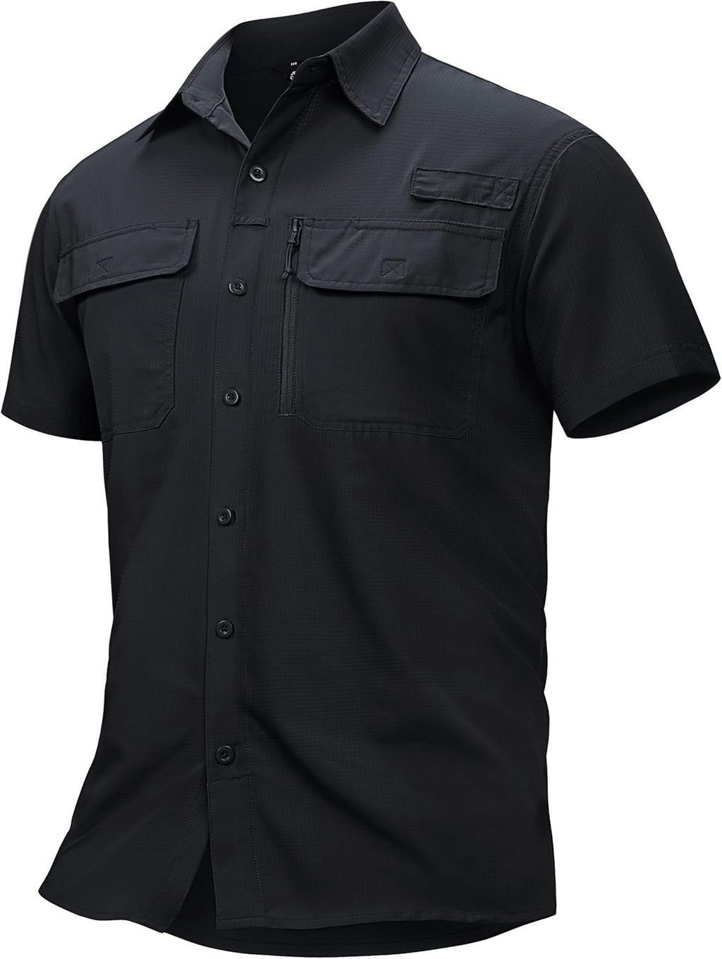 TACVASEN Men's Sun Shirts UPF 50+ Short Sleeve Shirts Button Up Cooling Quick Dry Hiking Fishing Shirts with Zip Pocket