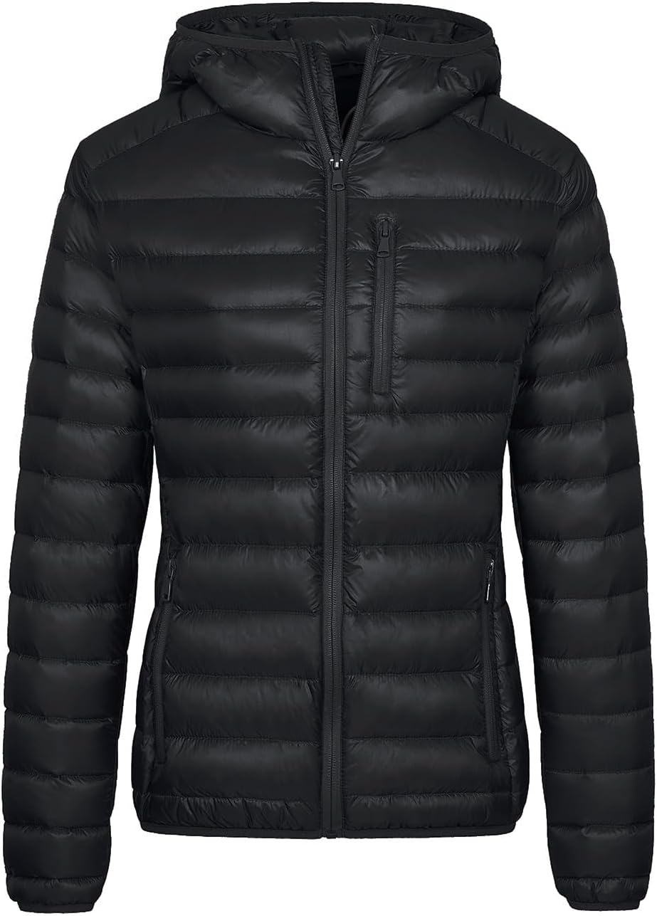 Wantdo Women's Lightweight Packable Down Jacket Hooded Insulated Coat
