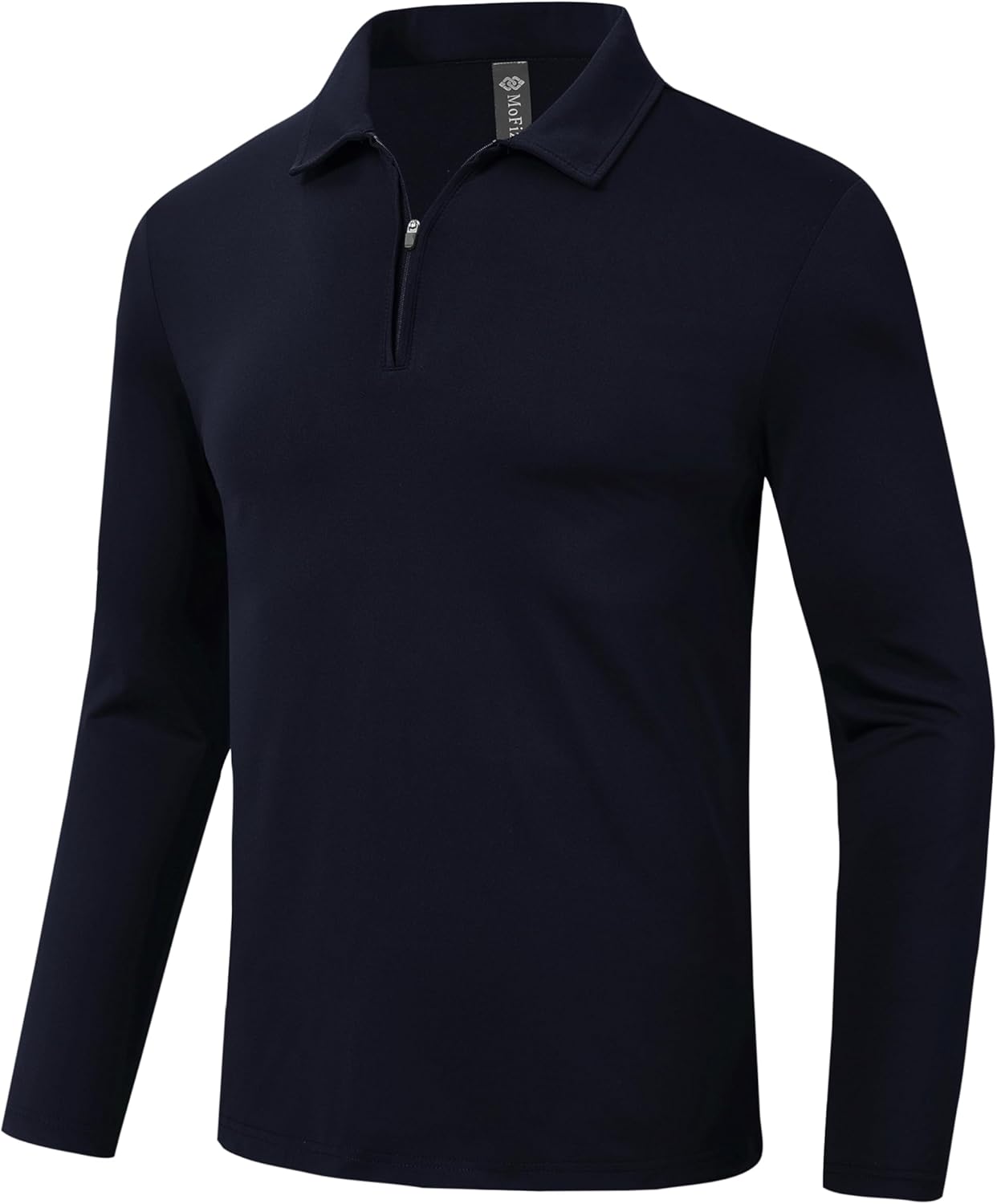 MoFiz Lightweight Men's Long Sleeve Polo Shirts Quarter Zipper Pullover Men's Polo Shirts