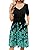 Zeagoo Women's Casual Floral T-Shirt Loose Dress Short Sleeve V-Neck A-Line Flowy Midi Button Down Sun Dresses with Pockets