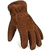 OZERO Winter Thermal Leather Work Gloves with Thick Imitation Lambswool Lining, Warm Gift for Cold Weather (Large)