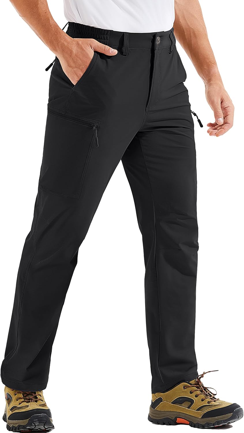 TACVASEN Men's Hiking Pants Lightweight Quick Dry Work Pants with 6 Pockets Tactical Water Resistant Ripstop Outdoor Trekking