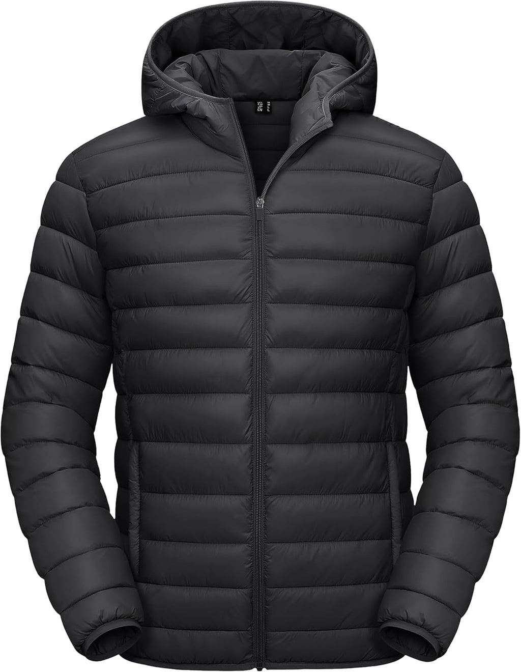 TACVASEN Men's Hooded Puffer waterproof Down Alternative Jacket Insulated Lightweight Windbreaker Quilted Coat