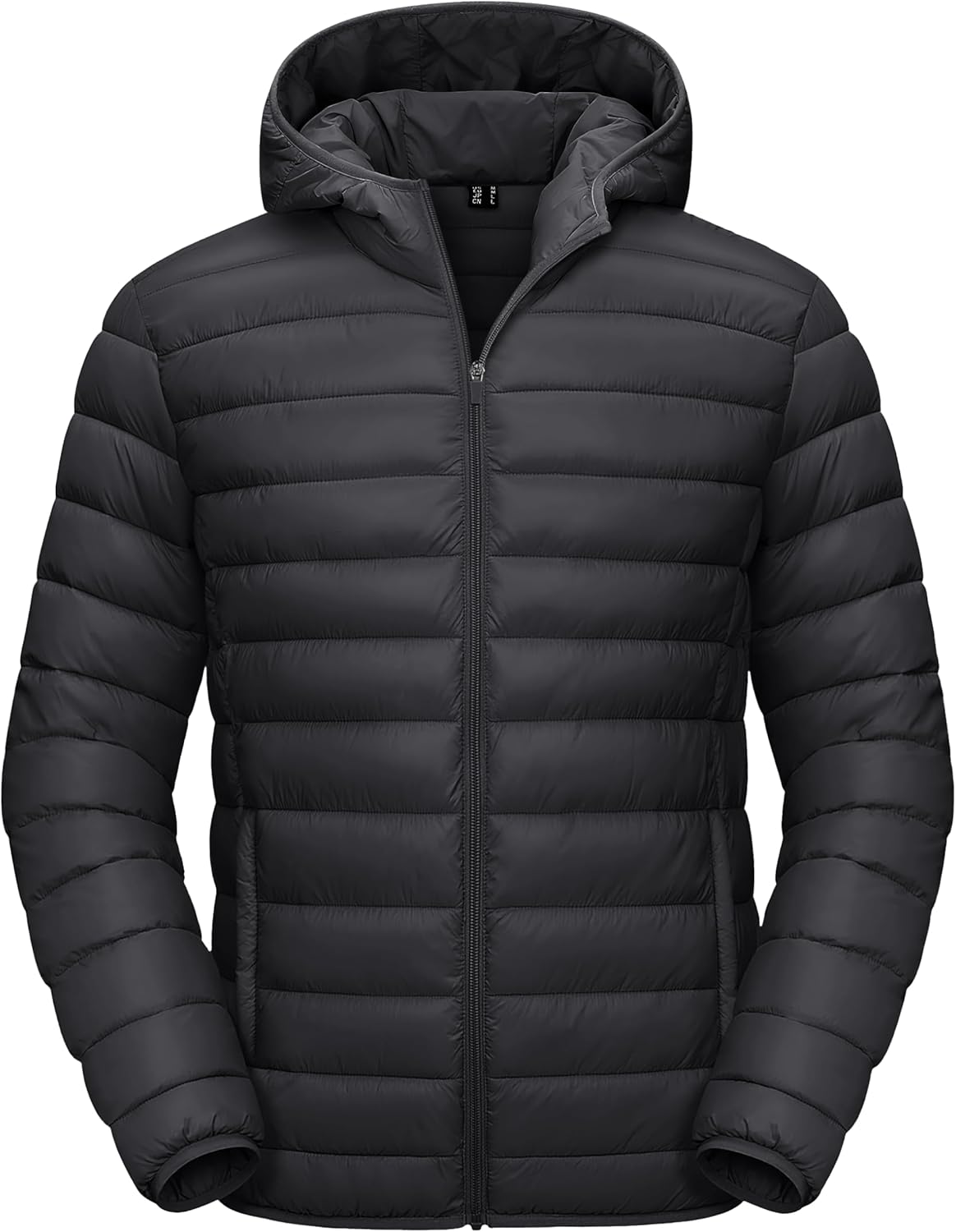 TACVASEN Men's Hooded Puffer waterproof Down Alternative Jacket Insulated Lightweight Windbreaker Quilted Coat