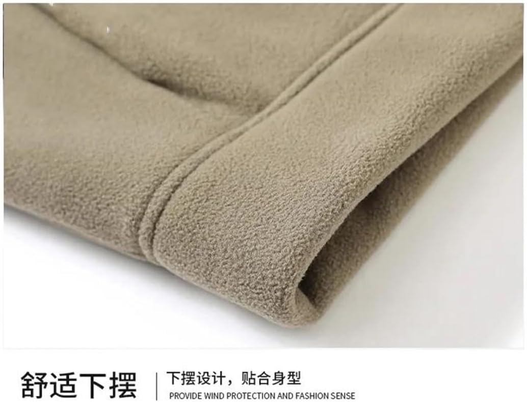 Men's Fall Winter Double Sided Fleece Coat Fabric Thickened Warm Casual Hoodie Coat Lightweight