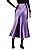 Zeagoo Long Satin Skirt for Lady Casual Silk Midi Party Skirts Ruffle Hem Flowy Summer Skirts Slip Thin Skirt for Women, Lilac XL