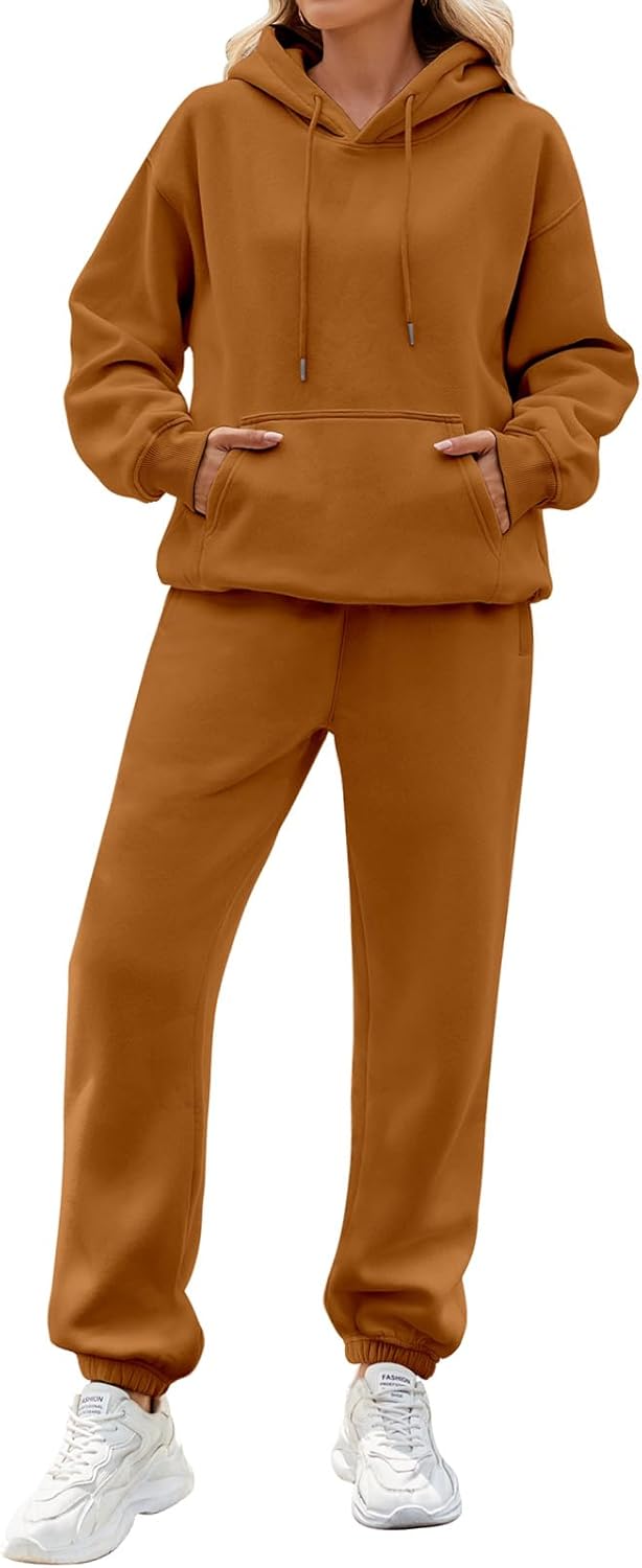 HEEKPEK Womens 2 Piece Sweatsuit Lounge Sets Outfits Track Suits Hoodies Sweatshirt Sweatpants Joggers Matching Set 2025 Fall