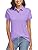 TACVASEN Women's Collared Shirts Short Sleeve UV Protection Sun Shirts Quick Dry Work Shirts Casual Shirts Womens Golf Shirt Light Purple M