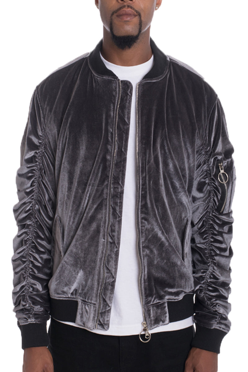 Velour Bomber Jacket