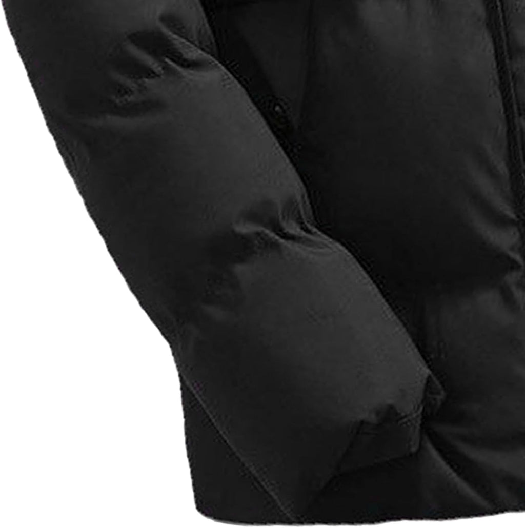 Maiyifu-GJ Winter Thicken Jacket for Men Windproof Warm Hooded Down Coat Padded Quilted Outwear Outdoor Parka Outerwear, Black, X-Large