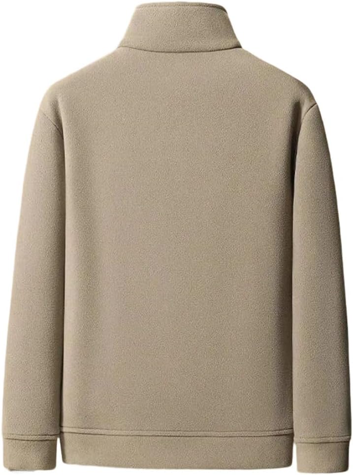 Men's Fall Winter Double Sided Fleece Coat Fabric Thickened Warm Casual Hoodie Coat Lightweight