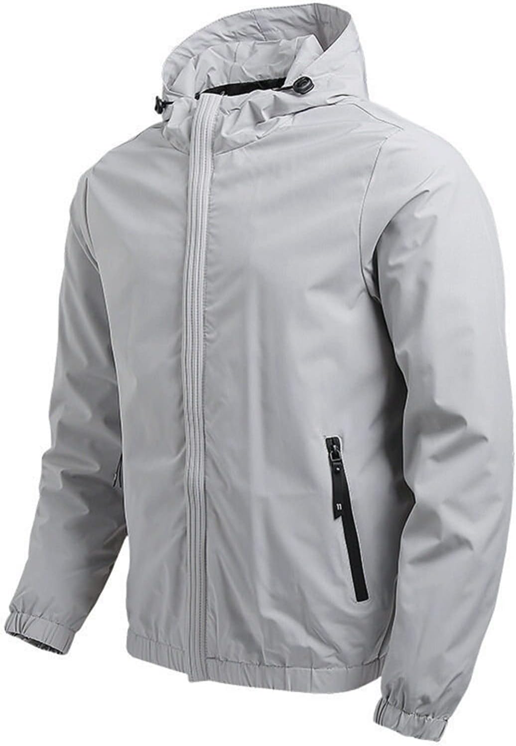 JEShifangjiusu Men'S Lightweight Active Water Resistant Casual Sportswear Hooded Rain Jacket Warm Waterproof Hiking Coat