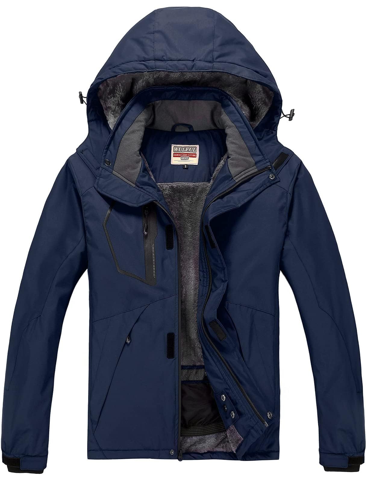 WULFUL Men's Waterproof Ski Jacket Warm Winter Snow Coat Mountain Windbreaker