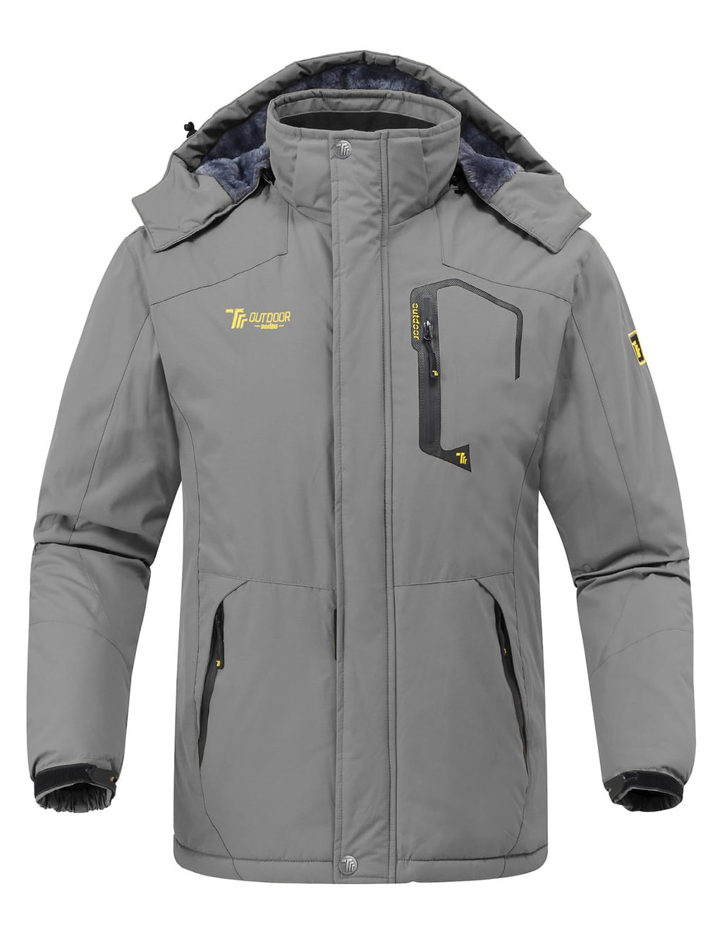 Rdruko Men's Outdoor Ski Snow Jacket Waterproof Fleece Mountain Hooded Rain Coat