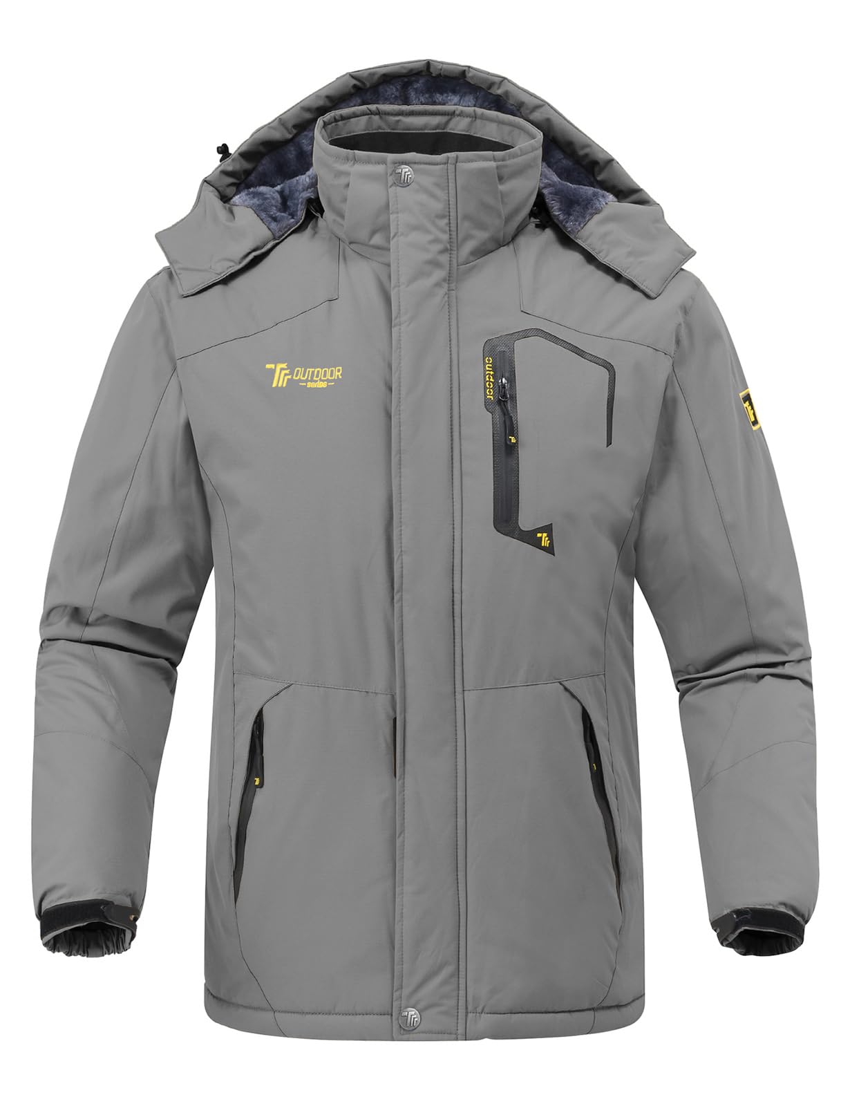 Rdruko Men's Outdoor Ski Snow Jacket Waterproof Fleece Mountain Hooded Rain Coat