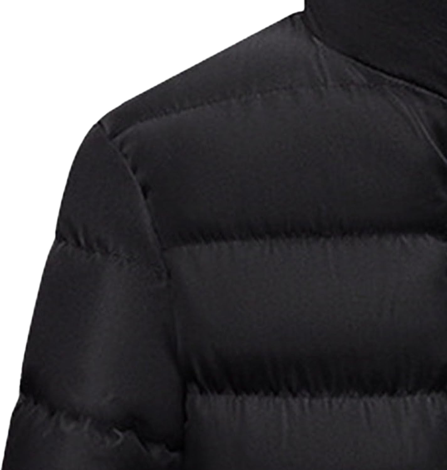 JEShifangjiusu Men Warm Zipper Puffer Jacket Lightweight Winter Puffer Down Coats Fashion Quilted Stand Collar Puffer Jacket