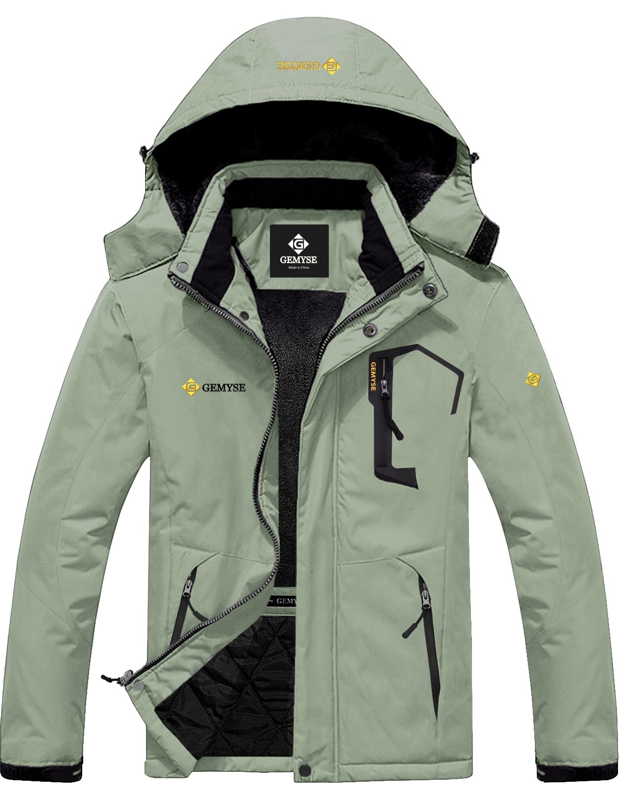 GEMYSE Men's Mountain Waterproof Ski Snow Jacket Winter Windproof Rain Jacket