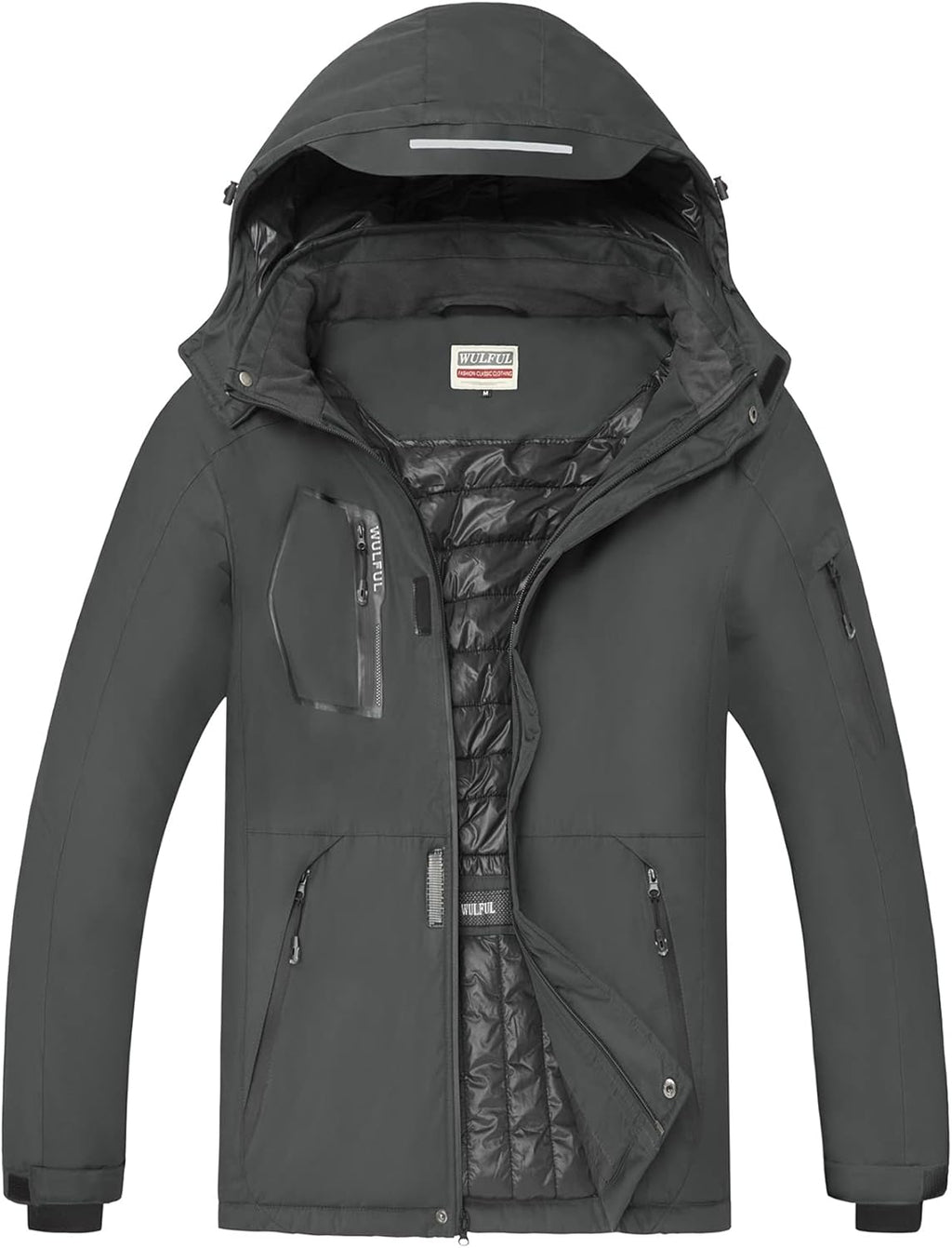 WULFUL Men's Waterproof Ski Jacket Warm Winter Snow Coat Mountain Windbreaker