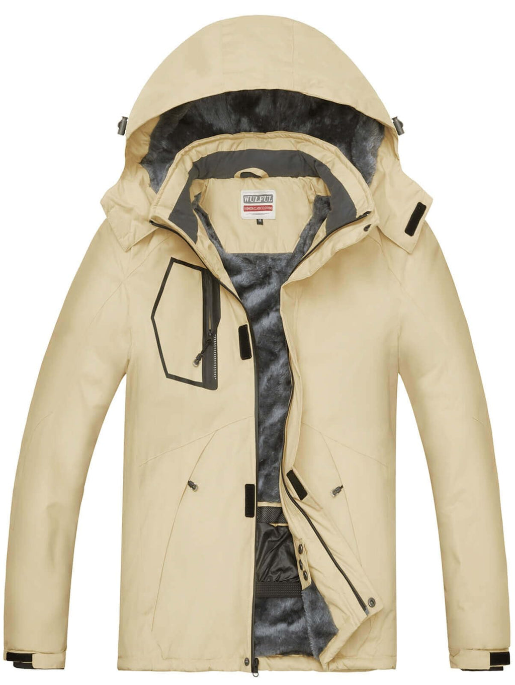 WULFUL Men's Waterproof Ski Jacket Warm Winter Snow Coat Mountain Windbreaker