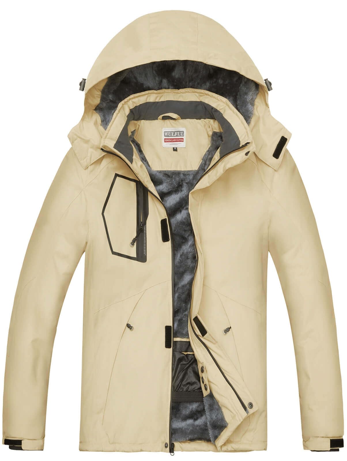 WULFUL Men's Waterproof Ski Jacket Warm Winter Snow Coat Mountain Windbreaker