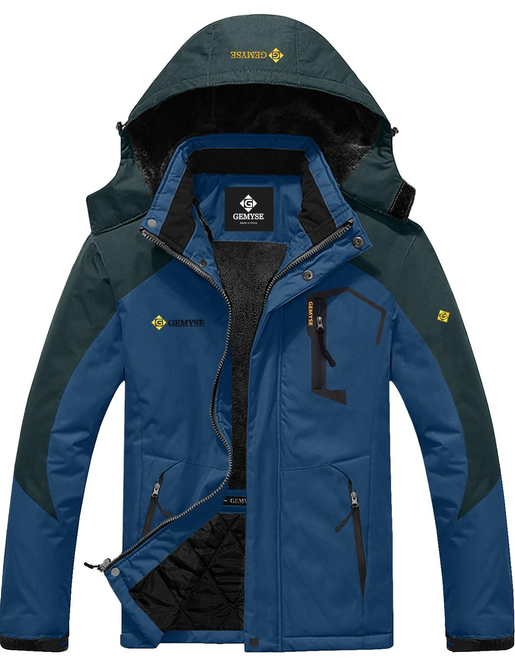 GEMYSE Men's Mountain Waterproof Ski Snow Jacket Winter Windproof Rain Jacket