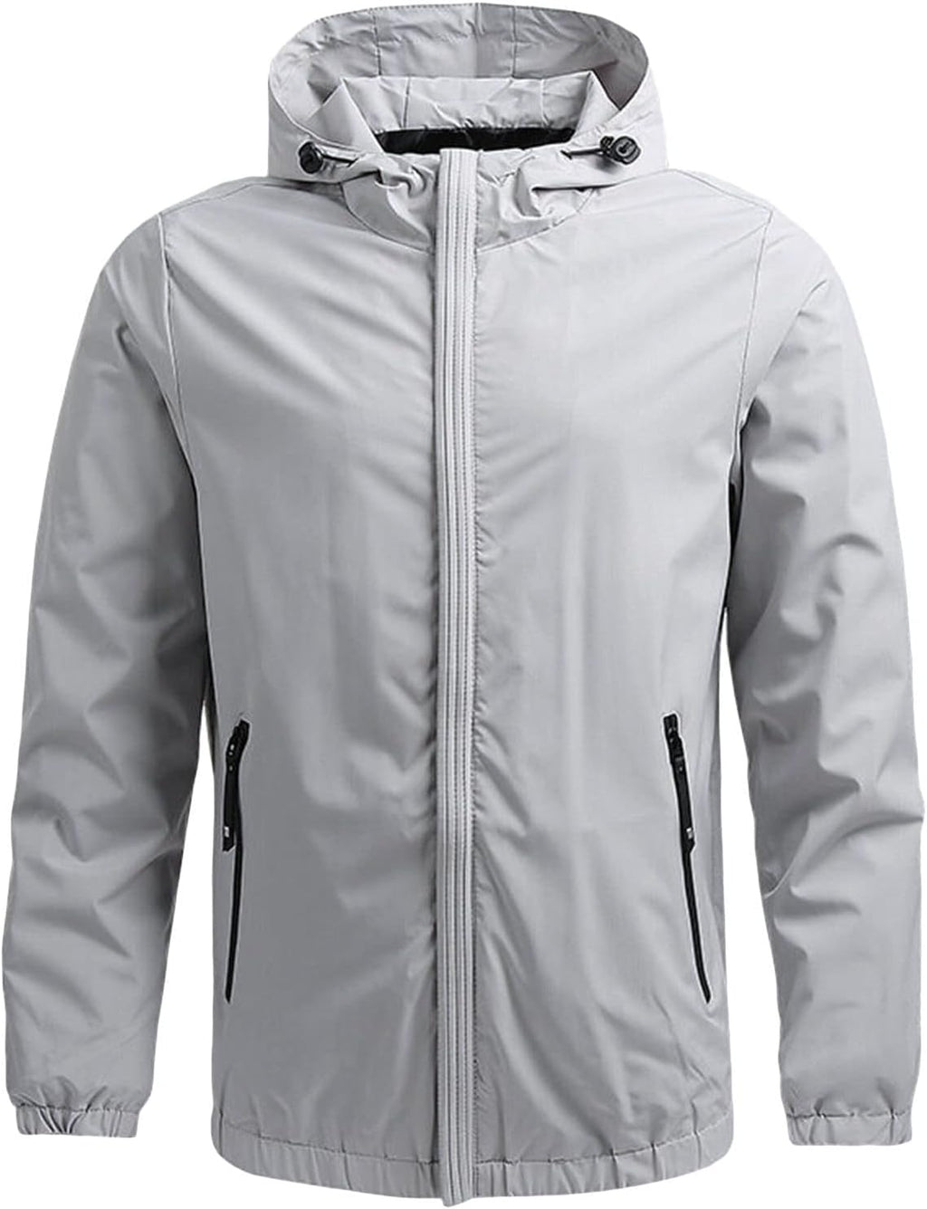 JEShifangjiusu Men'S Lightweight Active Water Resistant Casual Sportswear Hooded Rain Jacket Warm Waterproof Hiking Coat