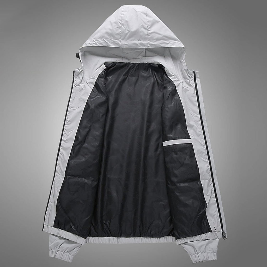 JEShifangjiusu Men'S Lightweight Active Water Resistant Casual Sportswear Hooded Rain Jacket Warm Waterproof Hiking Coat