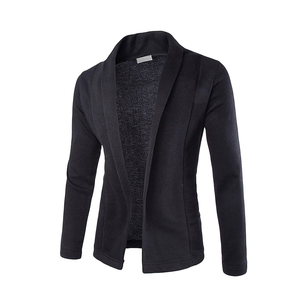 Men's Ruffle Shawl Collar Cardigan Long Sleeve Draped Lightweight Open Front Sweaters Cotton Blend Cape Overcoat