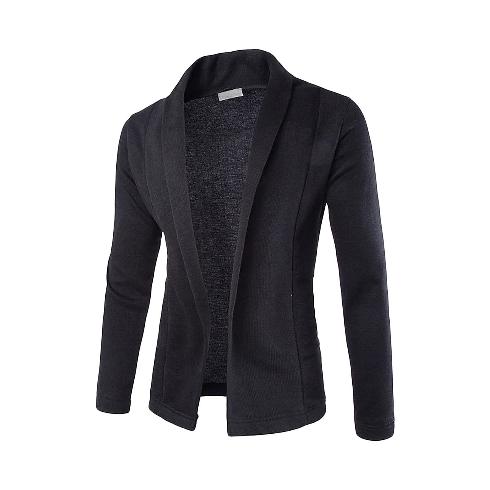 Men's Ruffle Shawl Collar Cardigan Long Sleeve Draped Lightweight Open Front Sweaters Cotton Blend Cape Overcoat