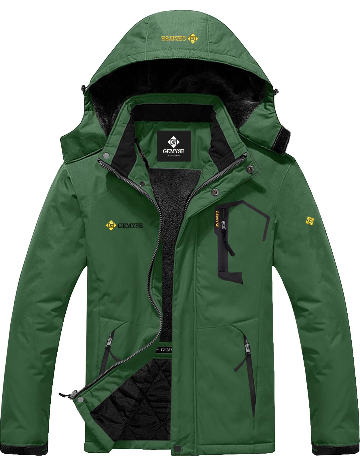 GEMYSE Men's Mountain Waterproof Ski Snow Jacket Winter Windproof Rain Jacket