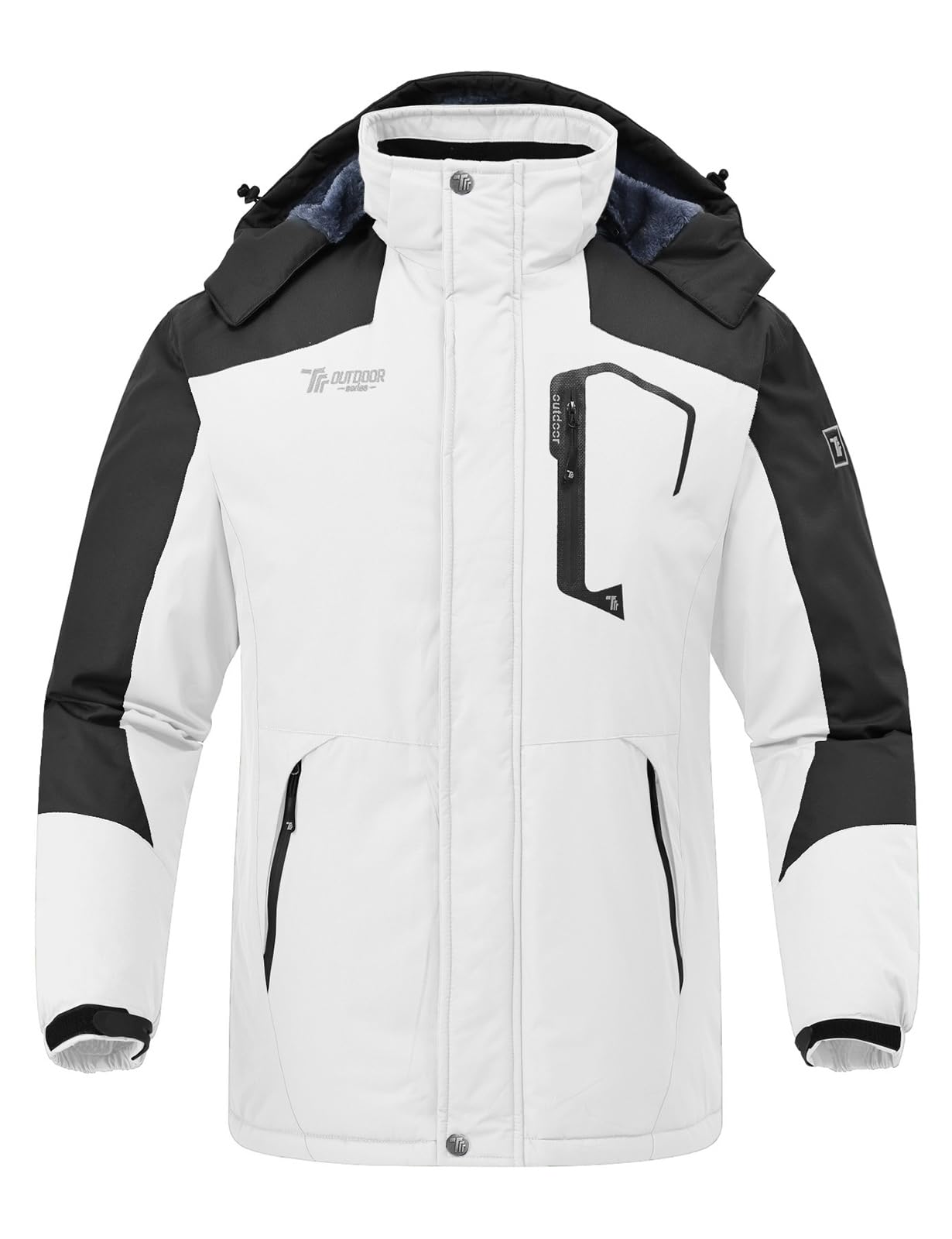 Rdruko Men's Outdoor Ski Snow Jacket Waterproof Fleece Mountain Hooded Rain Coat