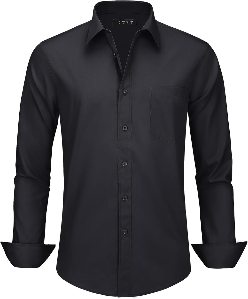 TACVASEN Men's Dress Shirts with Pocket Regular Fit Long Sleeve Solid Button Up Shirts for Casual Business