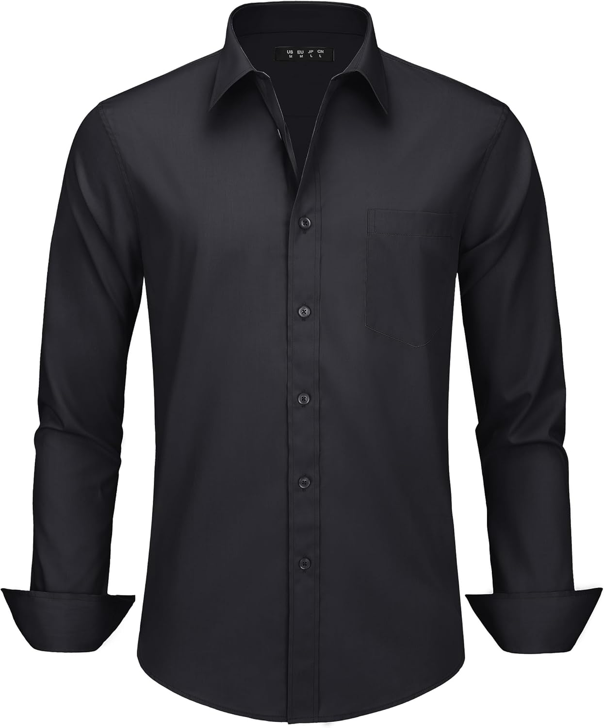 TACVASEN Men's Dress Shirts with Pocket Regular Fit Long Sleeve Solid Button Up Shirts for Casual Business