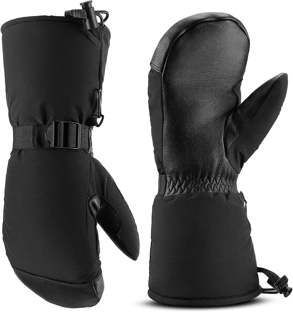 OZERO Gloves Insulated Ski Mittens Winter Thermal Windproof Men Women Mitts for Snowboarding, Snowmobile and Shoveling