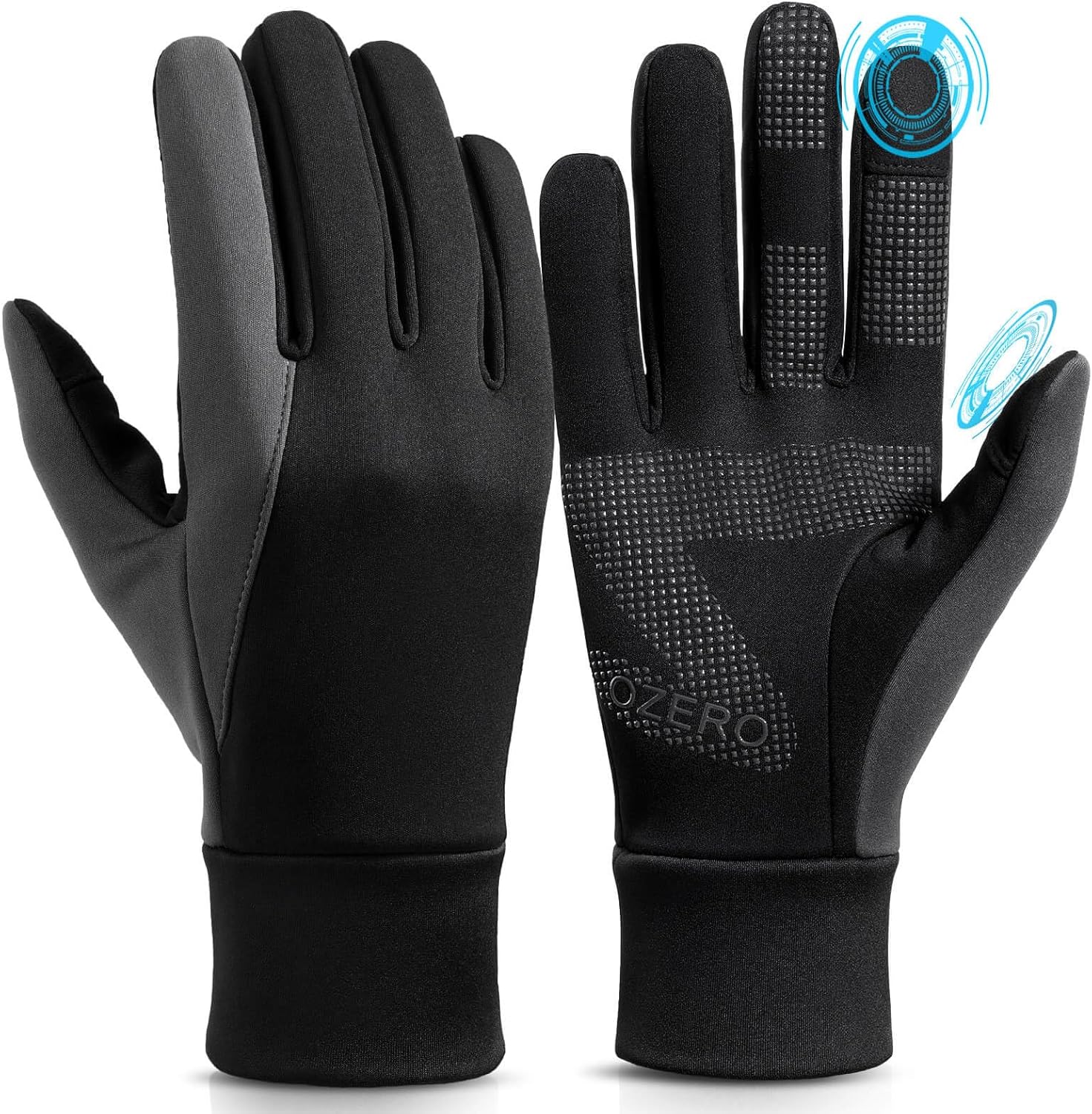 OZERO Thin Exercise Gloves: Polar Fleece Thermal, Water Resistant Windproof For Keep Fit, Running Cycling, Driving