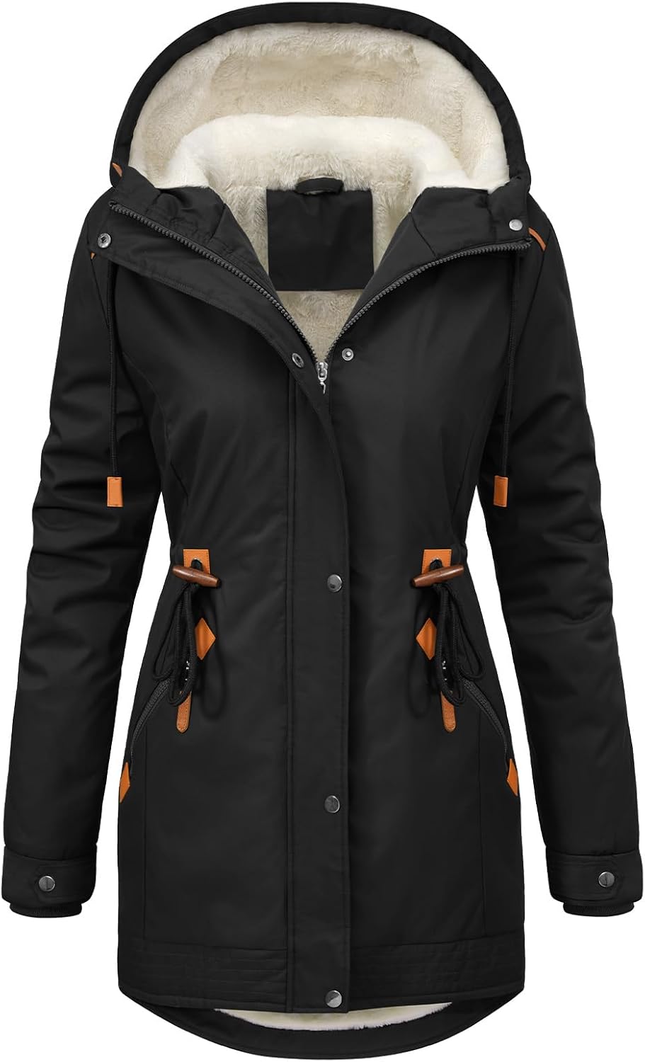 HEEKPEK Womens Coat Fleece Lined Parka Jacket Fall Winter Coat Quilted Hooded Warm Trendy 2025 Outerwear with Pockets