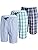 JINSHI Mens Sleep Shorts Men Pajama Sleapwear 3Pack