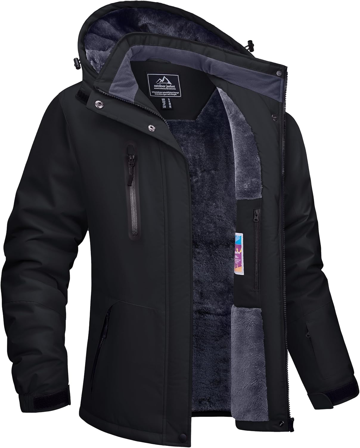 TACVASEN Women's Waterproof Winter Jacket Ski Hooded Insulated Jacket Fleece Warm Snow Outdoor Rain Windbreaker