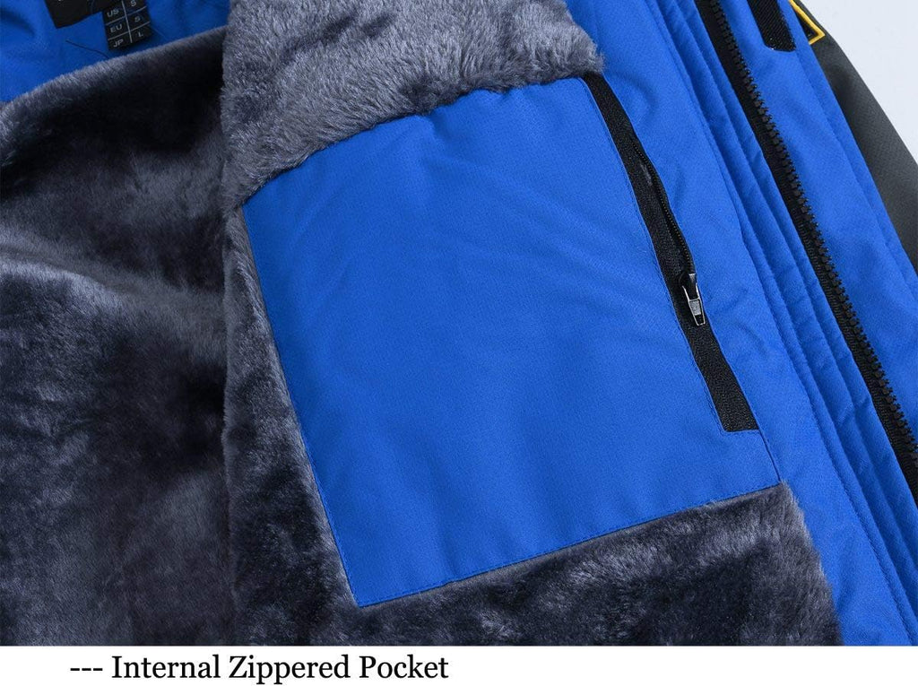 Rdruko Men's Outdoor Ski Snow Jacket Waterproof Fleece Mountain Hooded Rain Coat