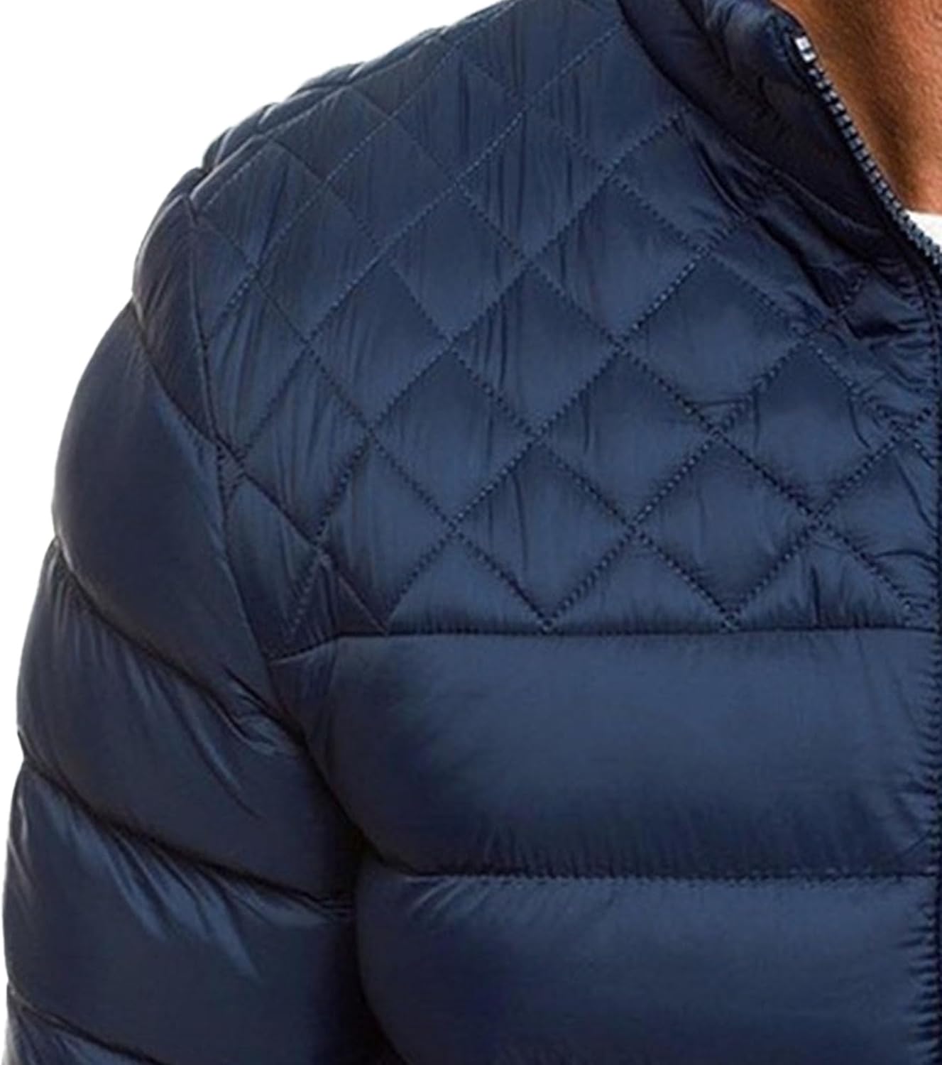 Maiyifu-GJ Men's Windproof Down Jacket Lightweight Winter Warm Thicken Coats Casual Stand Collar Hiking Outerwear