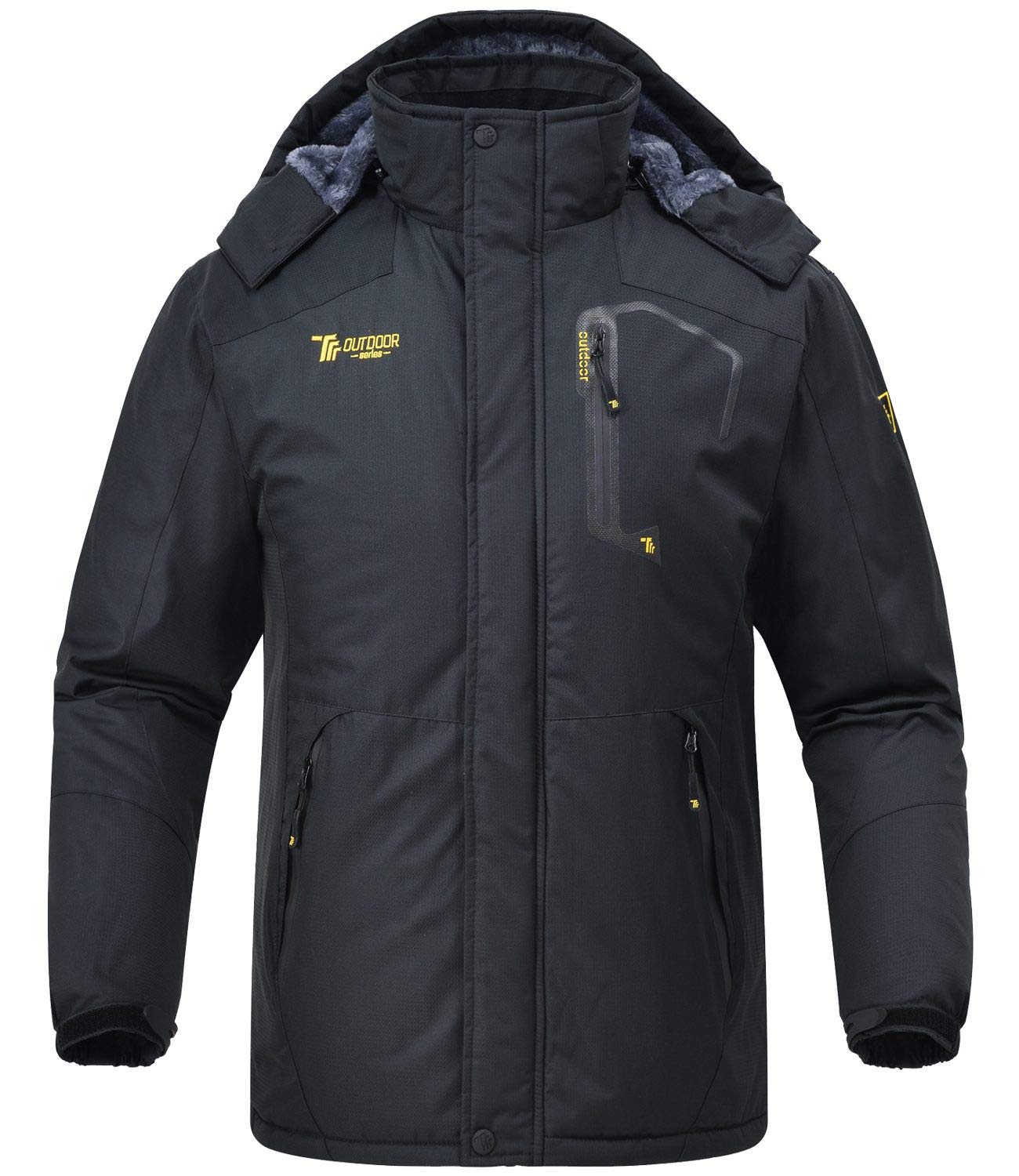 Rdruko Men's Outdoor Ski Snow Jacket Waterproof Fleece Mountain Hooded Rain Coat