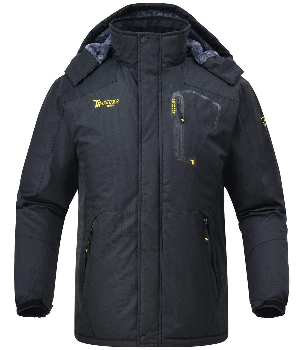 Rdruko Men's Outdoor Ski Snow Jacket Waterproof Fleece Mountain Hooded Rain Coat