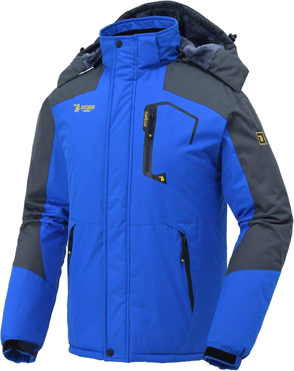 Rdruko Men's Outdoor Ski Snow Jacket Waterproof Fleece Mountain Hooded Rain Coat