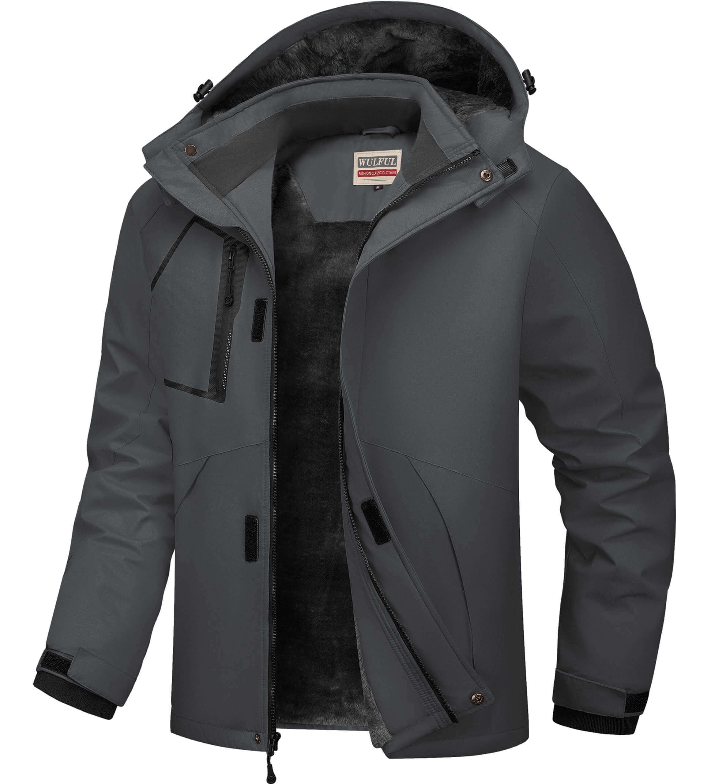 WULFUL Men's Waterproof Ski Jacket Warm Winter Snow Coat Mountain Windbreaker