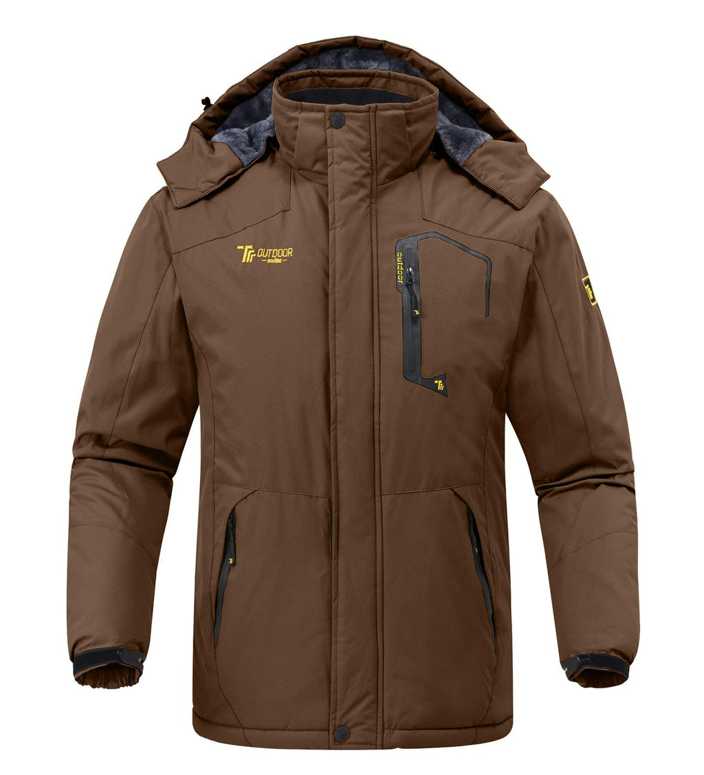 Rdruko Men's Outdoor Ski Snow Jacket Waterproof Fleece Mountain Hooded Rain Coat